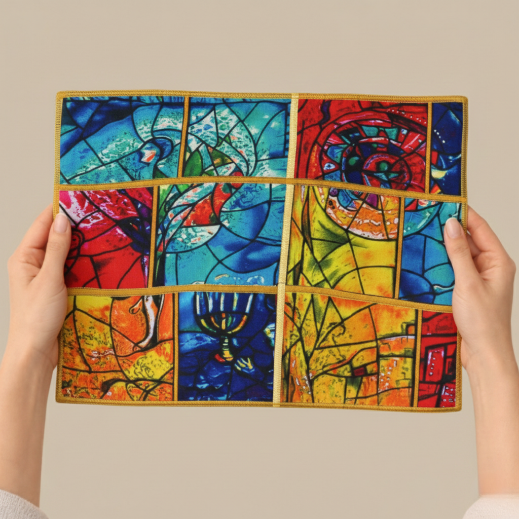 Shabbat Challah Cover Made of Natural Bamboo Fabric - Chagall Series