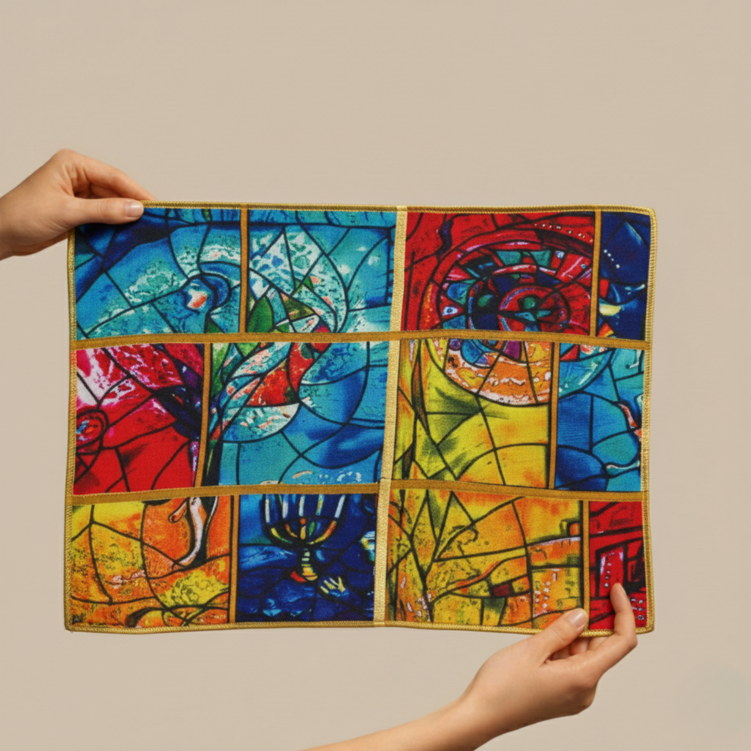 Shabbat Challah Cover Made of Natural Bamboo Fabric - Chagall Series