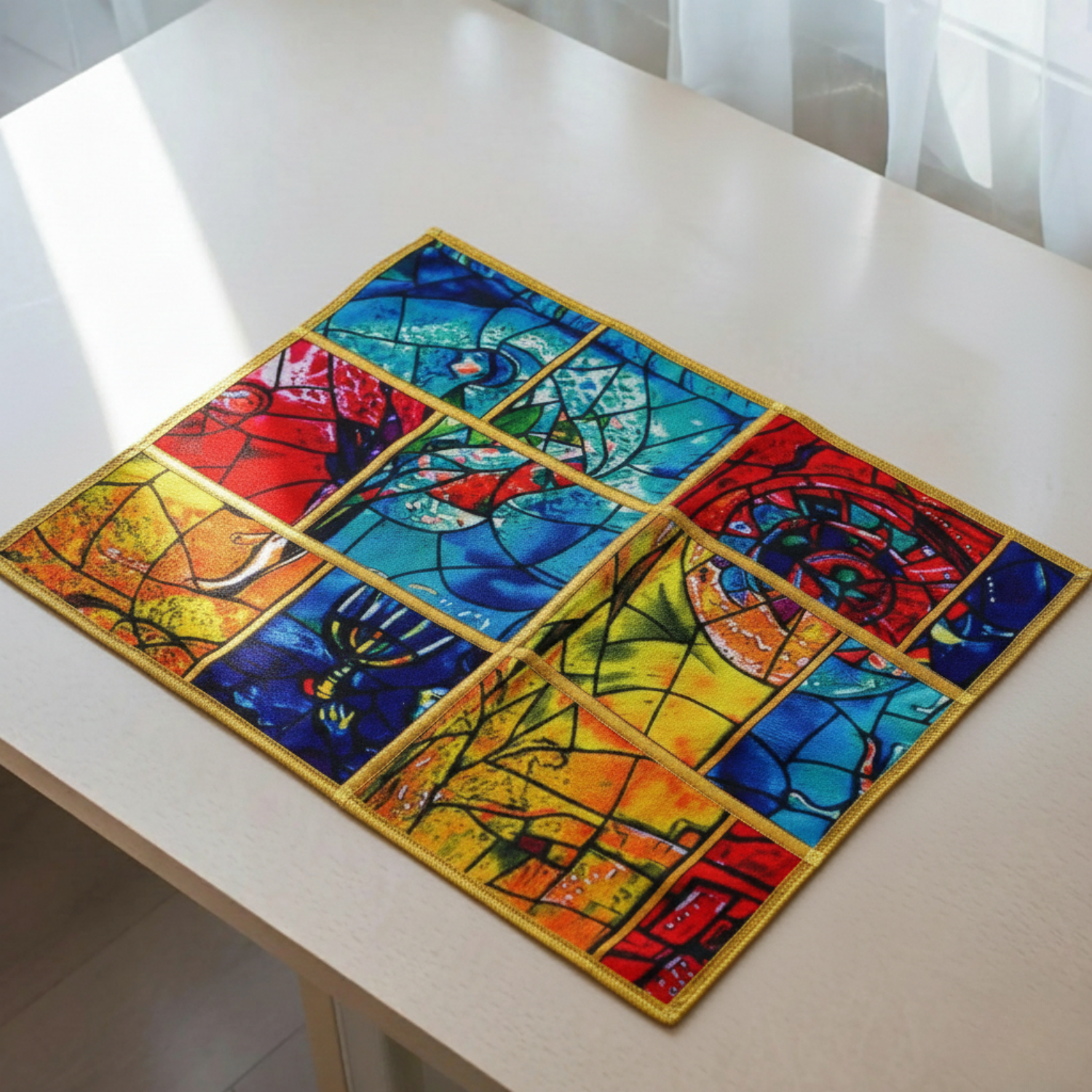 Shabbat Challah Cover Made from Sustainable Bamboo Fabric - Chagall Cover Series