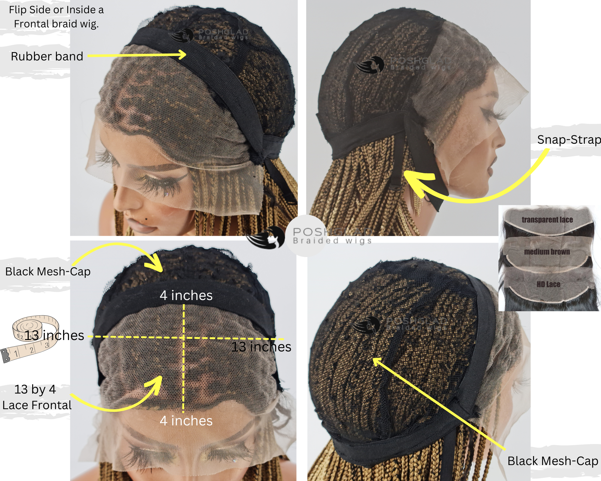 Kinky Twist Braided Wig (13 by 4 Frontal Lace) - Celestina