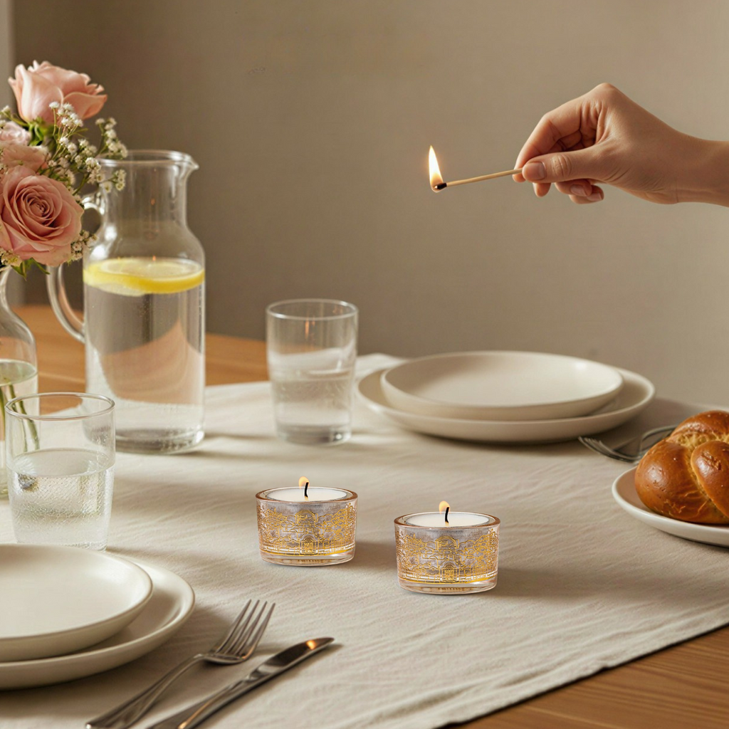 Contemporary Shabbat Candle Holders – Jerusalem Glass Series