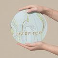 Elegant Glass Trivet with Marble and Gold Accents - Marble Gold Series