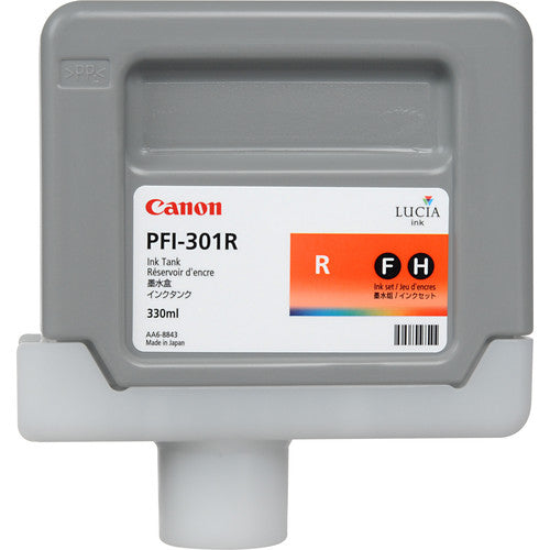 New, Pre-Owned - Canon PFI-301R Standard-Yield Red Ink Cartridge, 1492B001AA