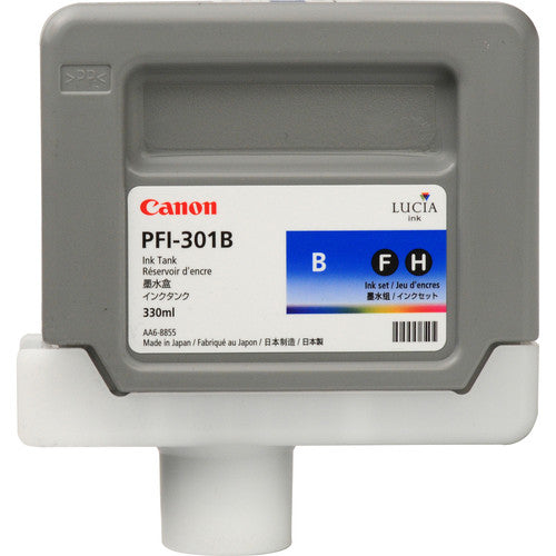 New, Pre-Owned - Canon PFI-301B Standard-Yield Blue Ink Cartridge, 1494B001AA