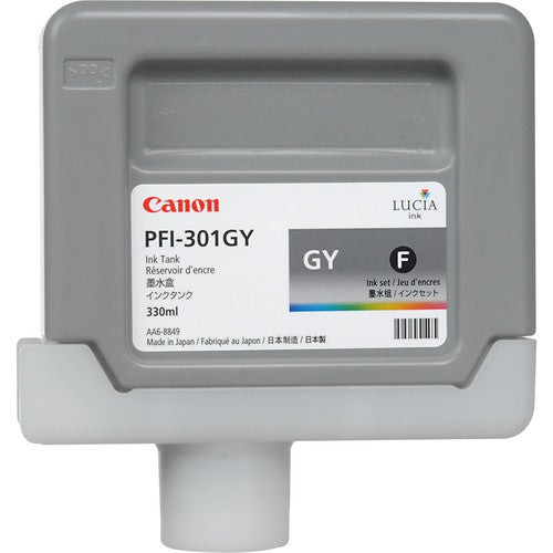 New, Pre-Owned - Canon PFI-301GY Standard-Yield Gray Ink Cartridge, 1495B001AA