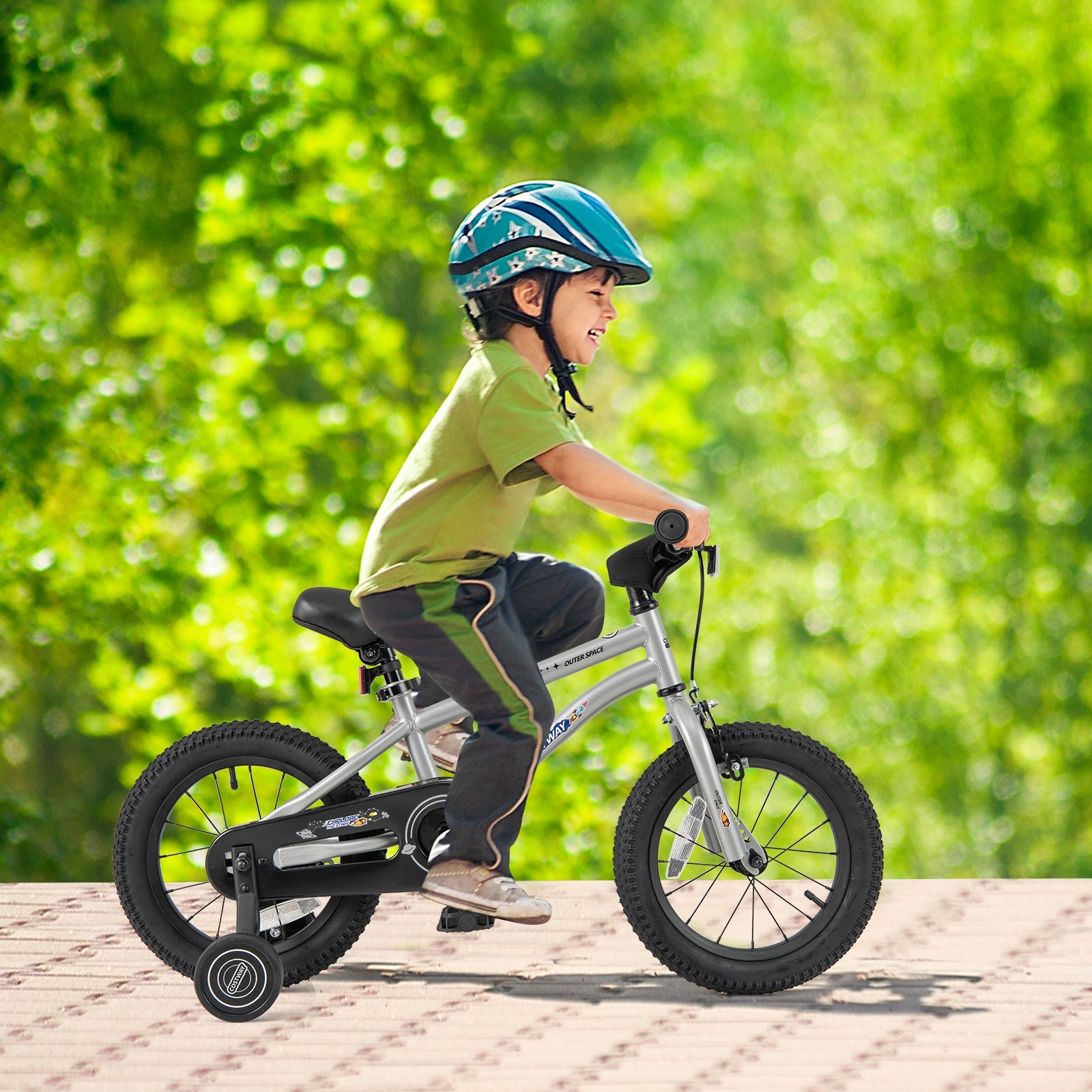 16-Inch Kids Bike Bicycle for Boys Girls 4-7 Adjustable with High Carbon Steel Frame-16 inches