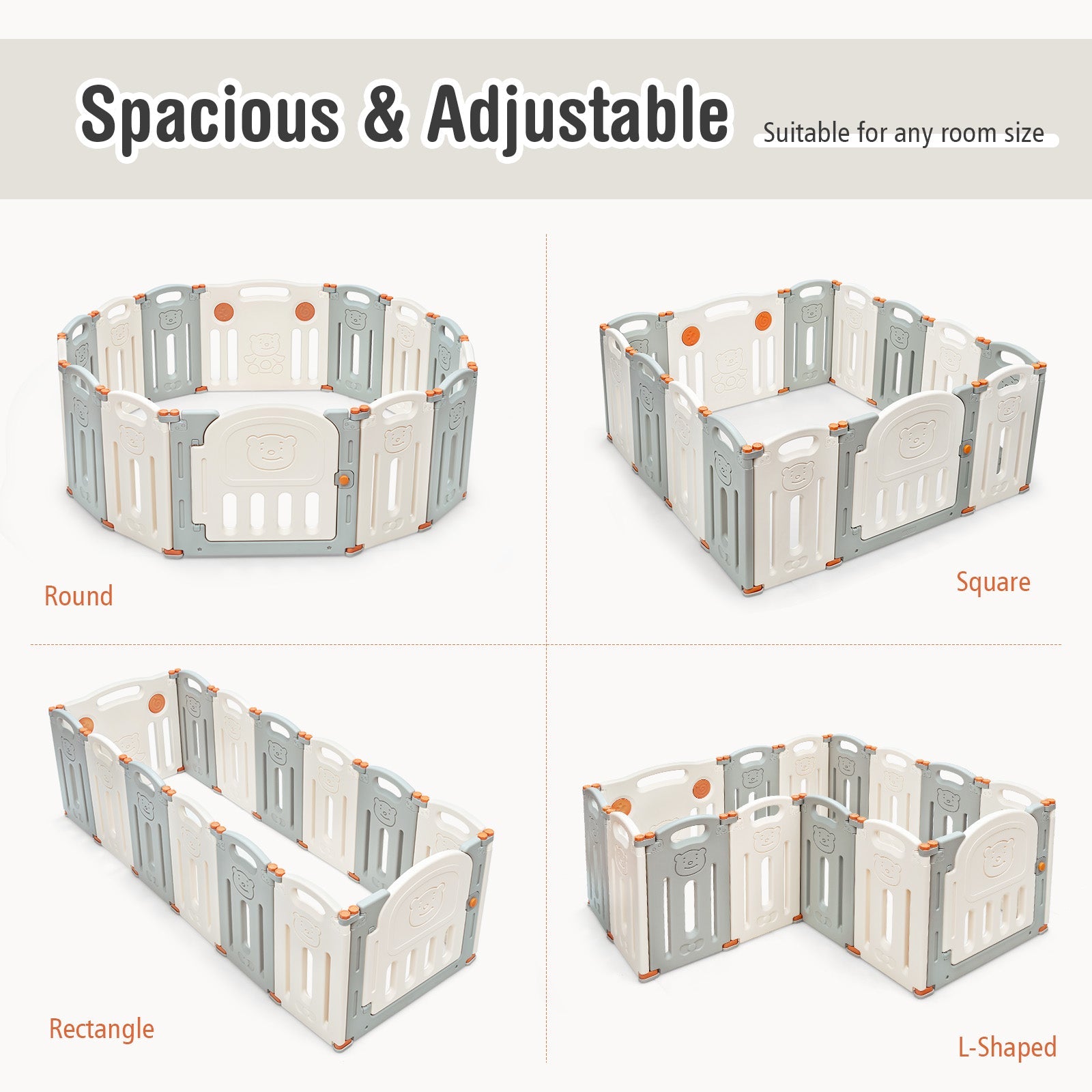 Foldable Baby Playpen 14 Panel Activity Center Safety Play Yard
