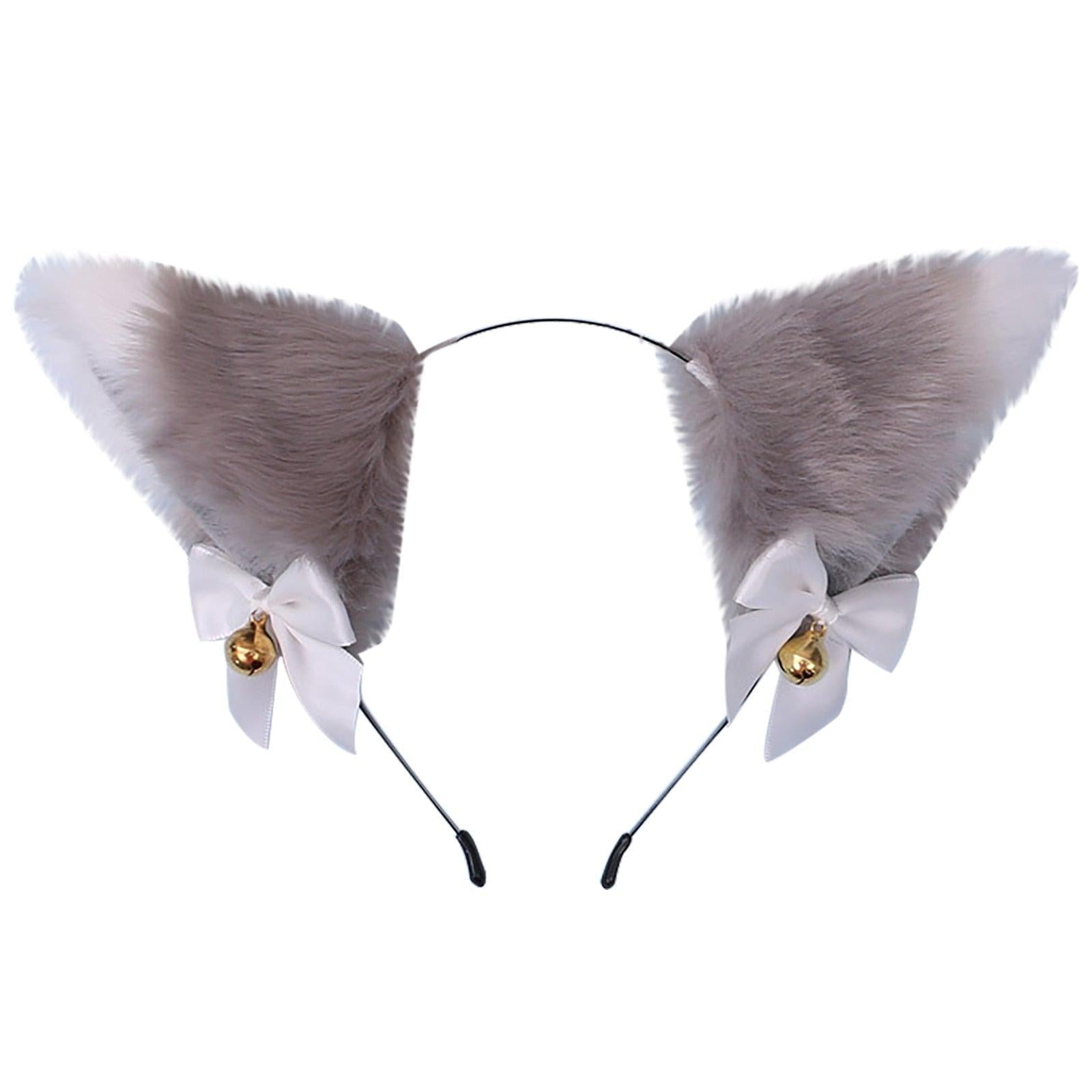 15 Colors Beautiful Masquerade Halloween Cat Ears Cosplay Cat Ear Party Costume Bow Tie Bell Headwear Headband Gorgeous Hair Accessories For Women
