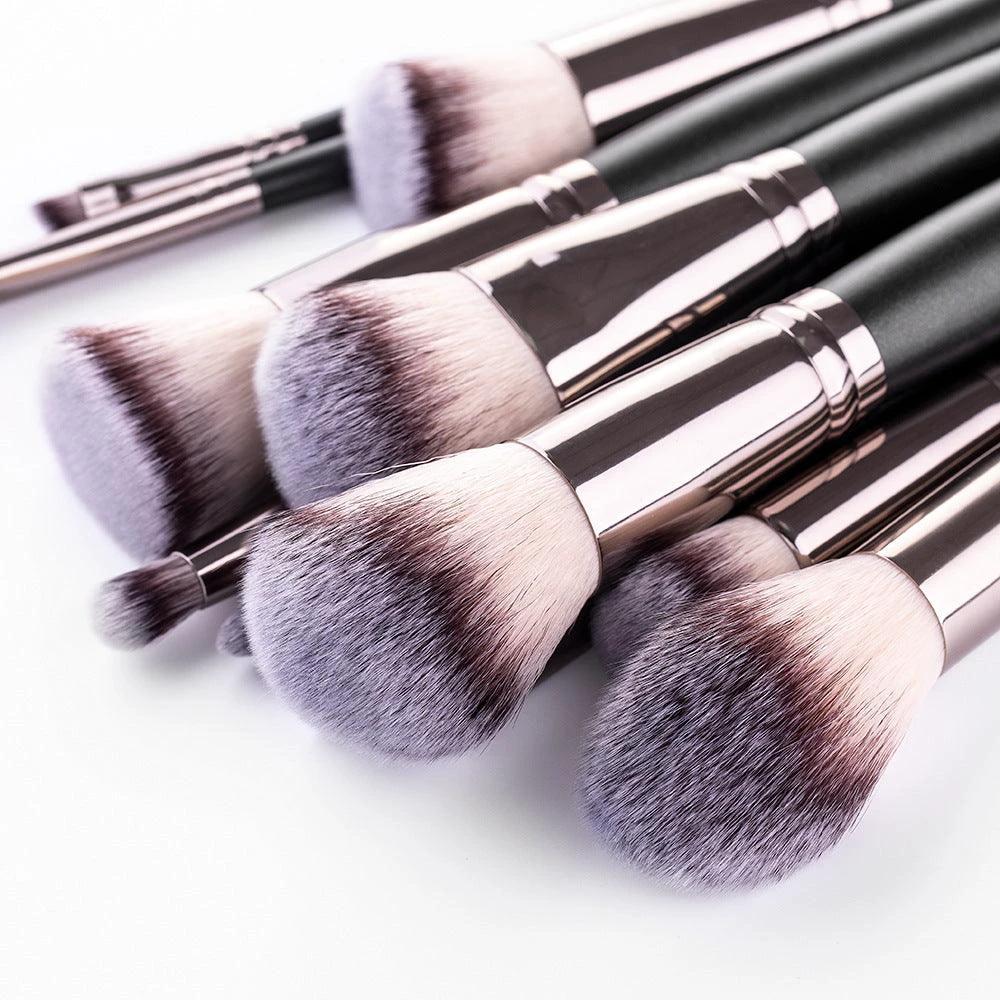 Matte Black Makeup Brush Set by [Brand Name] – 15 Essential Tools for Flawless Application
