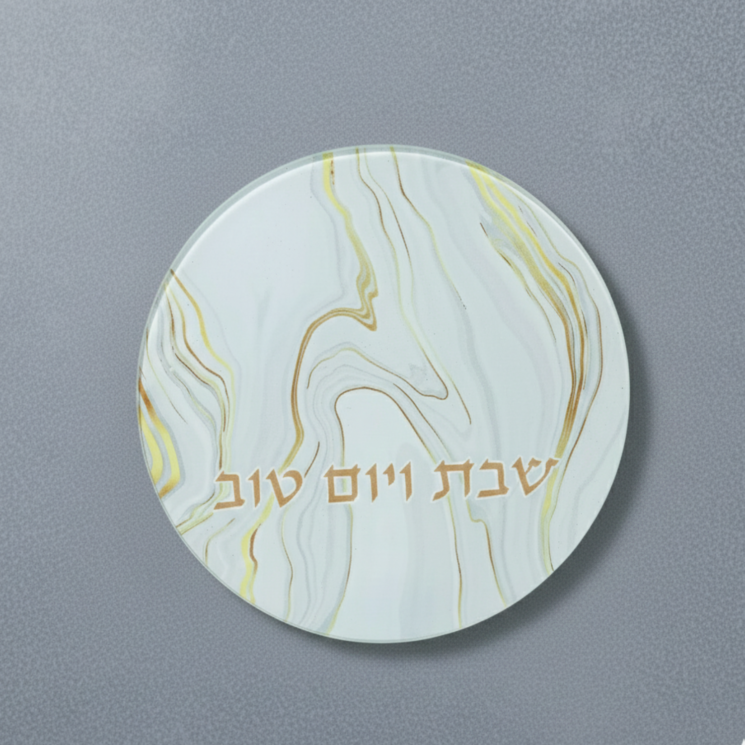 Elegant Glass Trivet with Marble and Gold Accents - Marble Gold Series