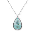 Seahorse Beach Oval Necklace – Ocean-Inspired Pendant Jewelry