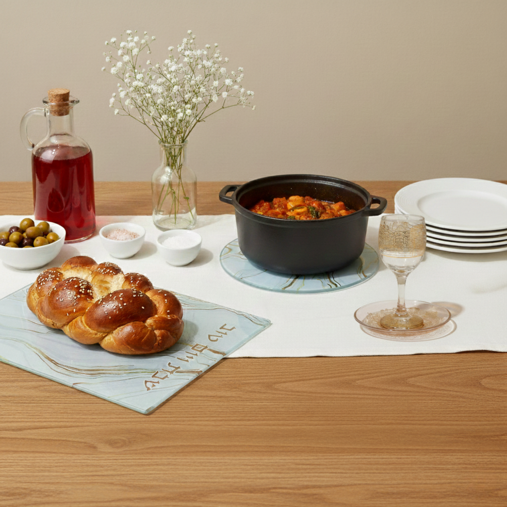 Elegant Glass Trivet with Marble and Gold Accents - Marble Gold Series