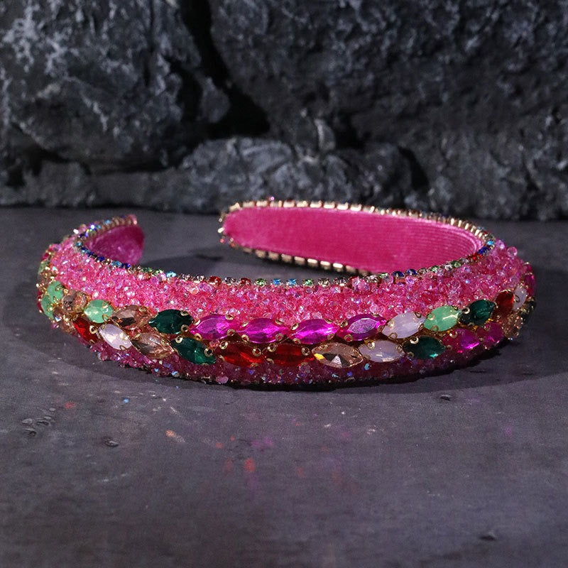 Colored diamond sponge Baroque vintage headband