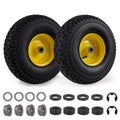 15 x 6.00-6 Tube-type Tires & Wheels 2 Pack 4 PR Tires-Yellow
