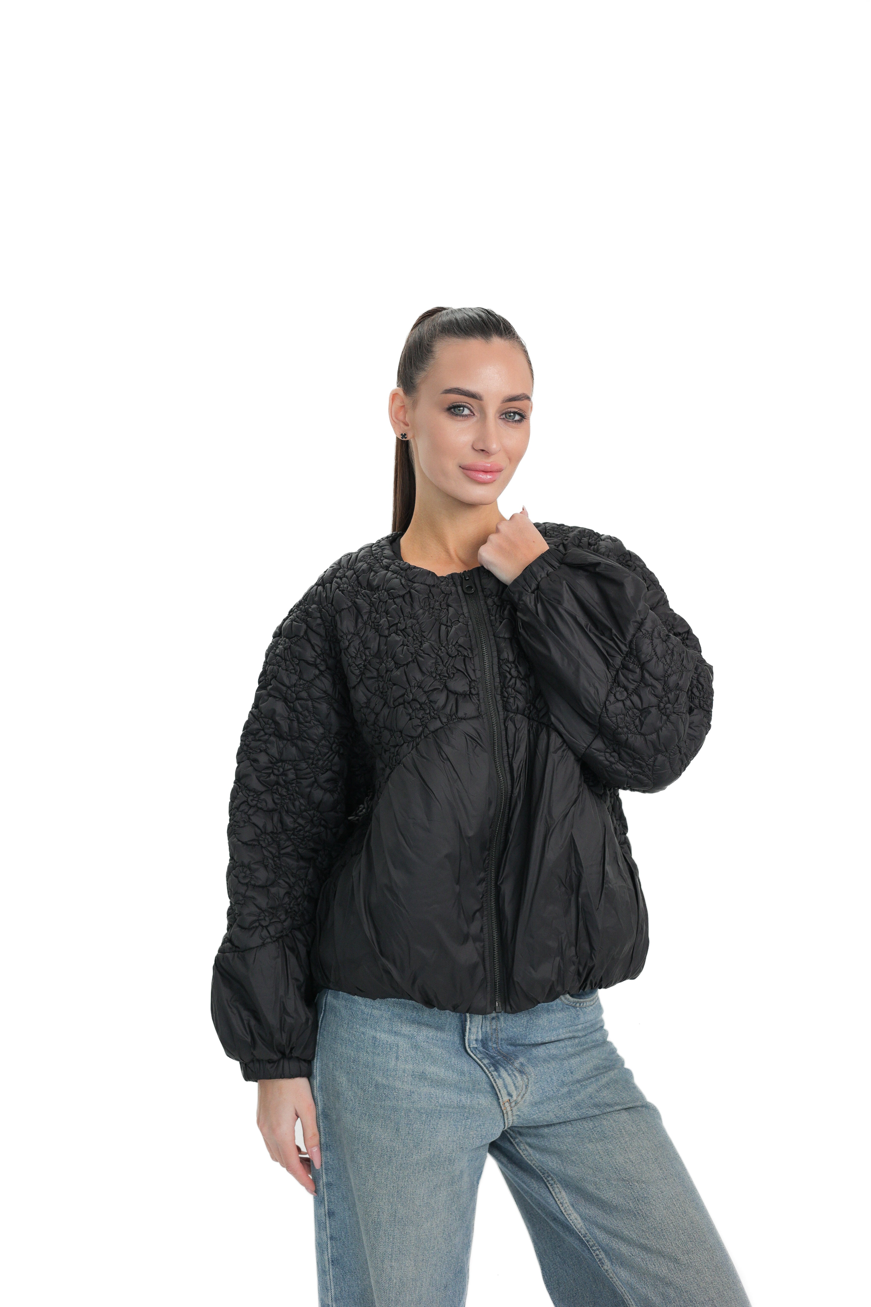 Light Quilted Demi-Season Jacket in Black