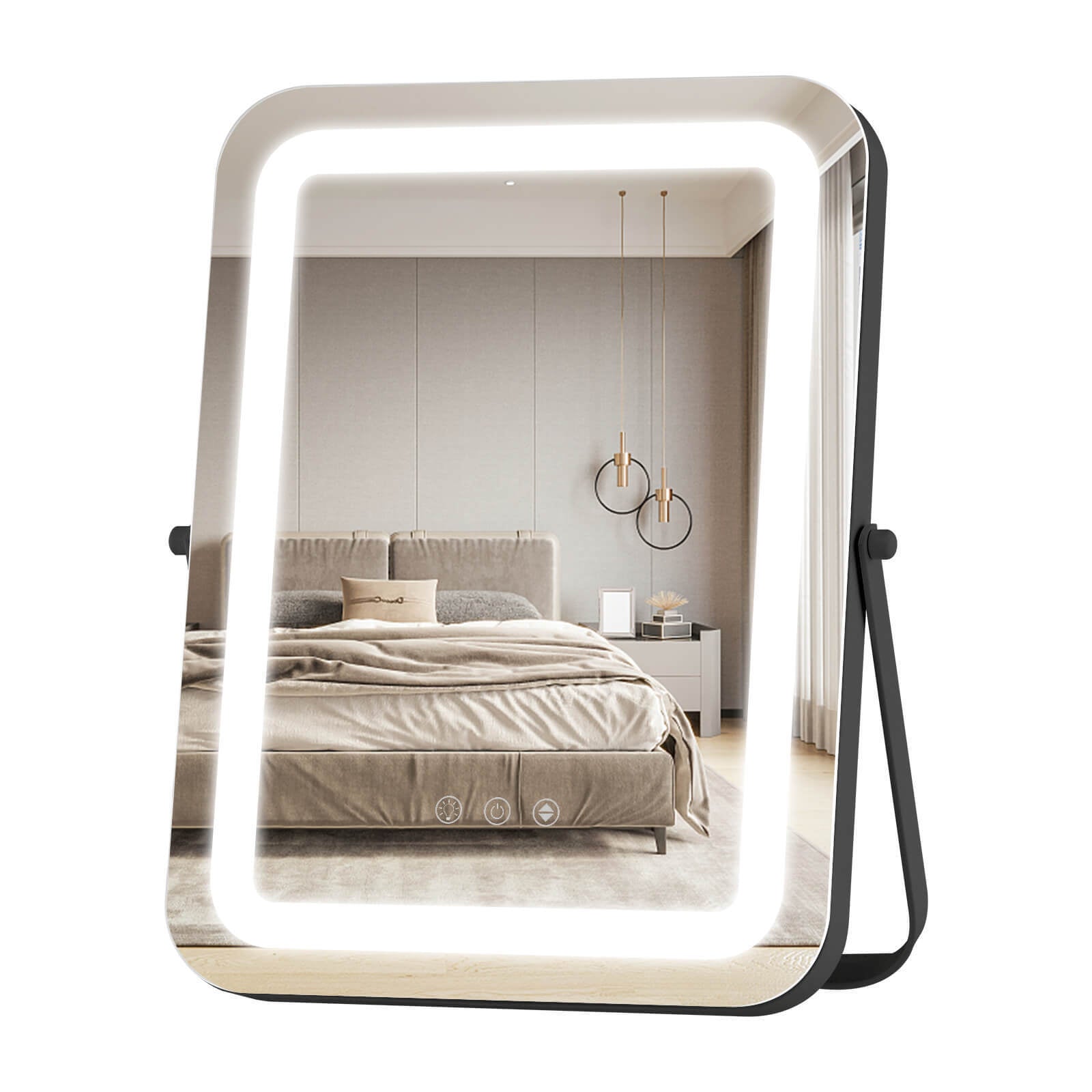 16 x 12 Inch Rectangular Vanity Makeup Mirror with 3 Color Dimmable Lighting