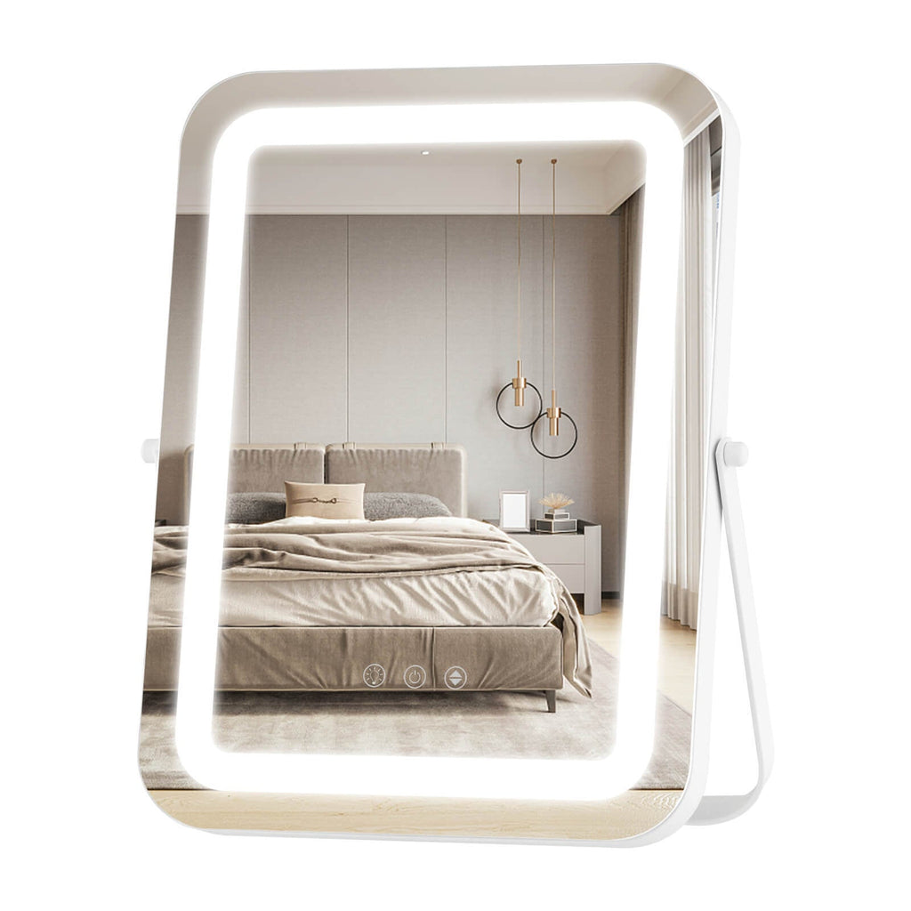 16 x 12 Inch Rectangular Vanity Makeup Mirror with 3 Color Dimmable Lighting