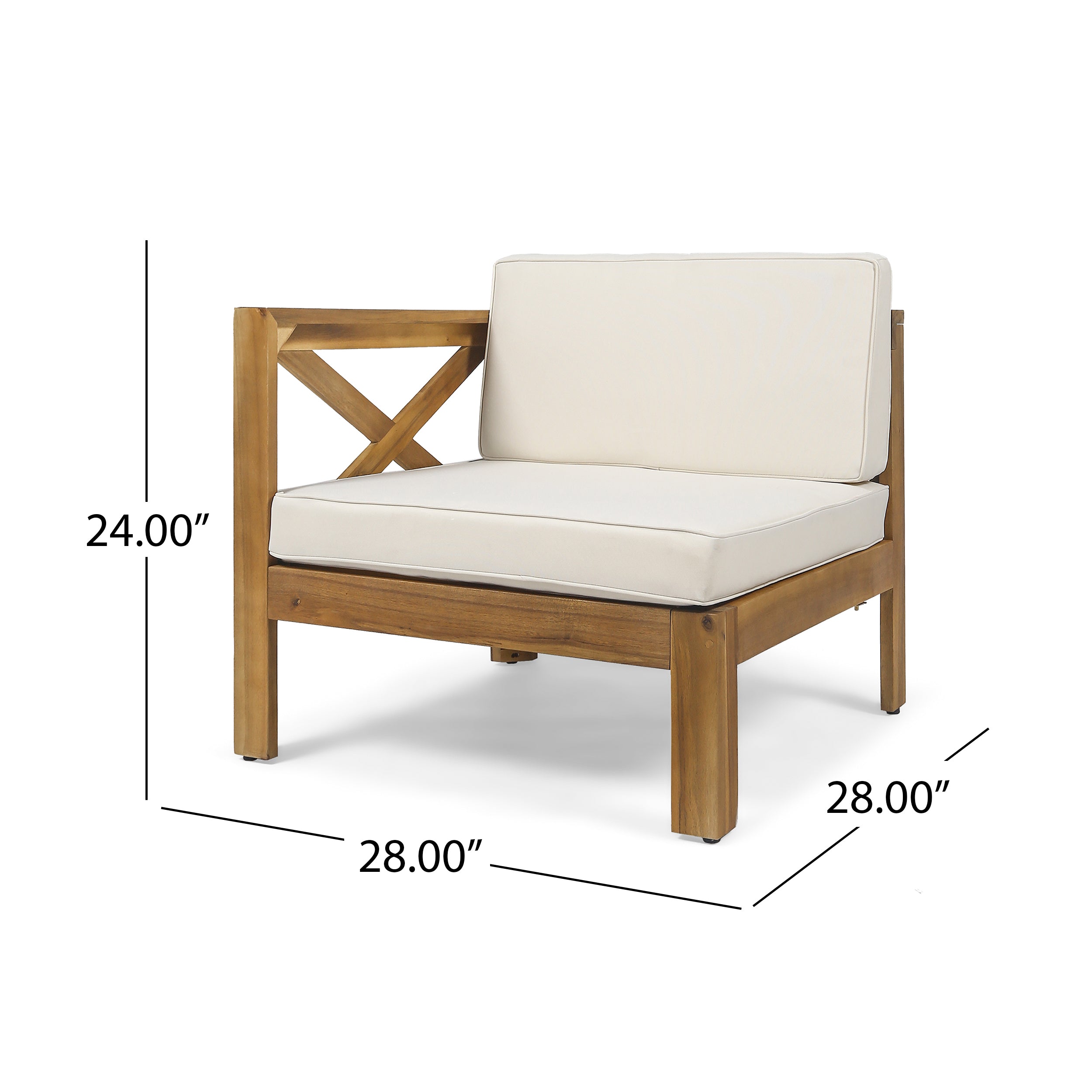 Outdoor Sectional Set Acacia Wood Beige 5 Piece L Shape Seats 4