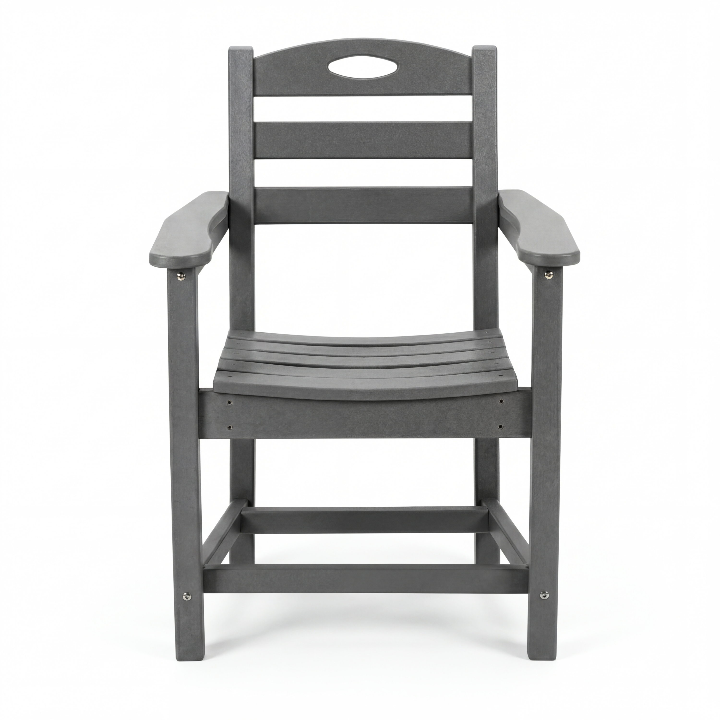Outdoor Patio Set HDPE Gray 3 Piece Square Table 2 Armchairs Seats 2