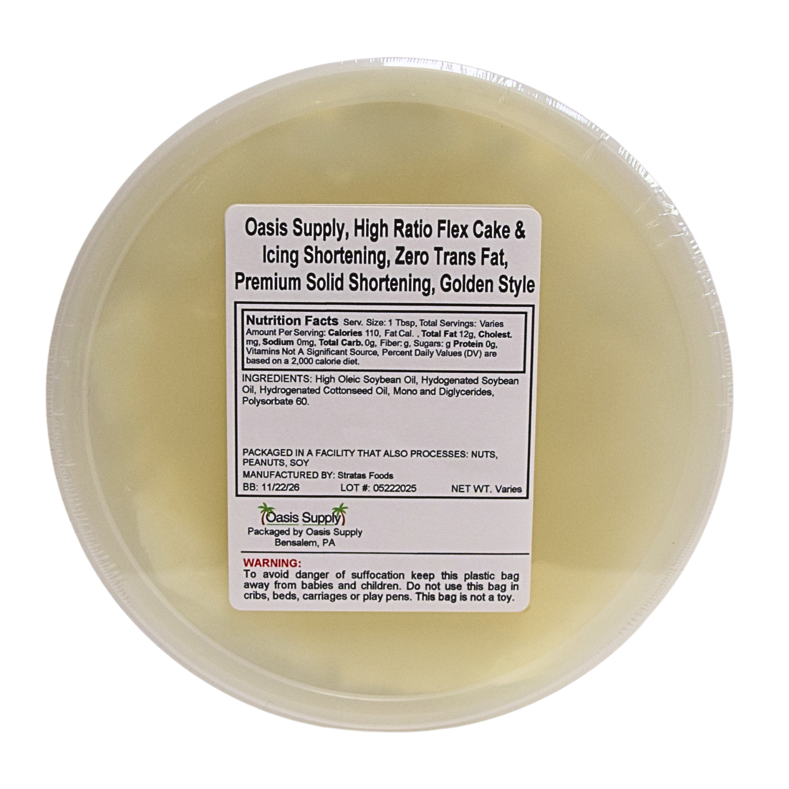 Sweetex Golden Flex Icing Shortening, High Ratio, From 2.5 to 50 lbs  *** New packaging****