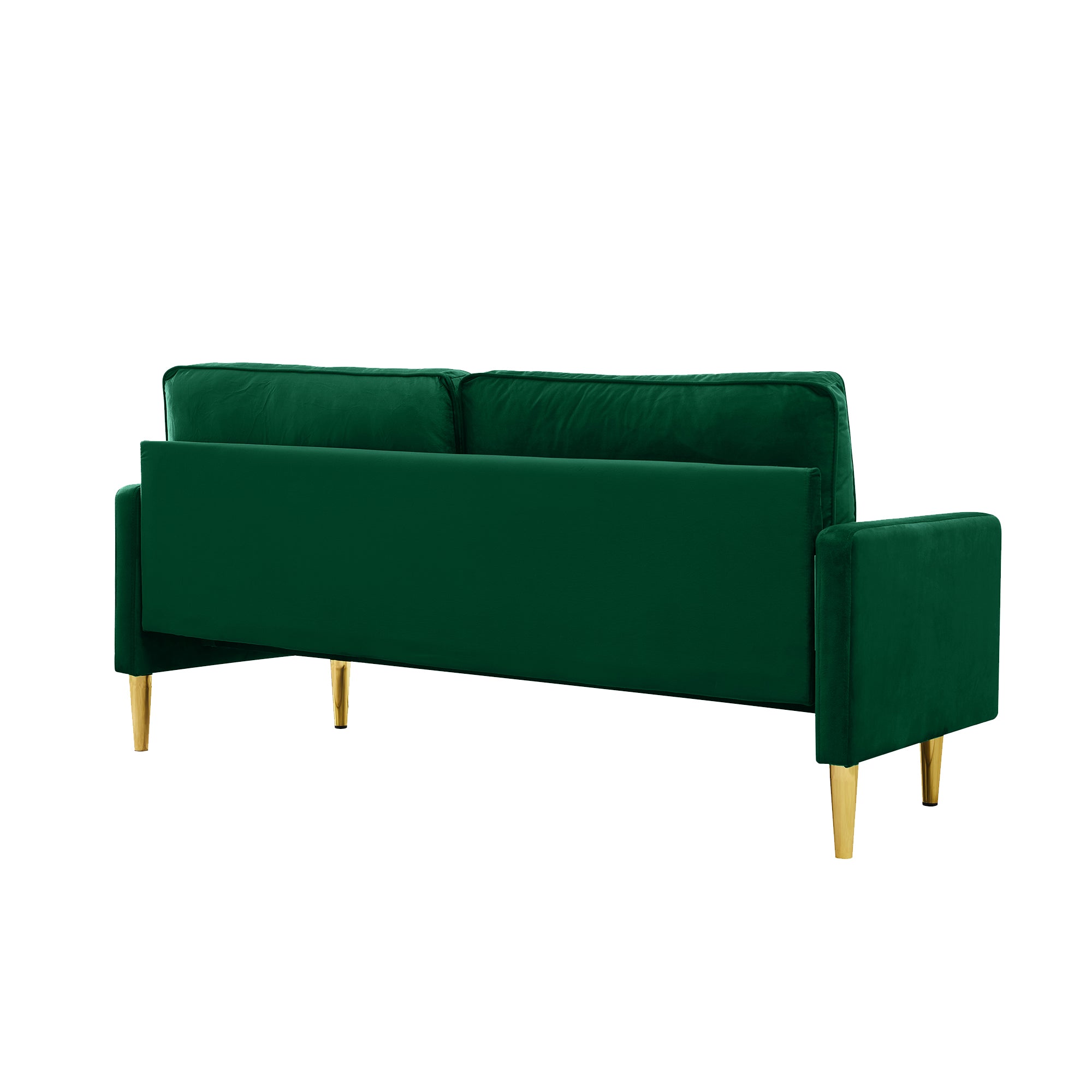 Sofa Minimalist Velvet Green Metal Legs 2 Seat 65 In 800 LB