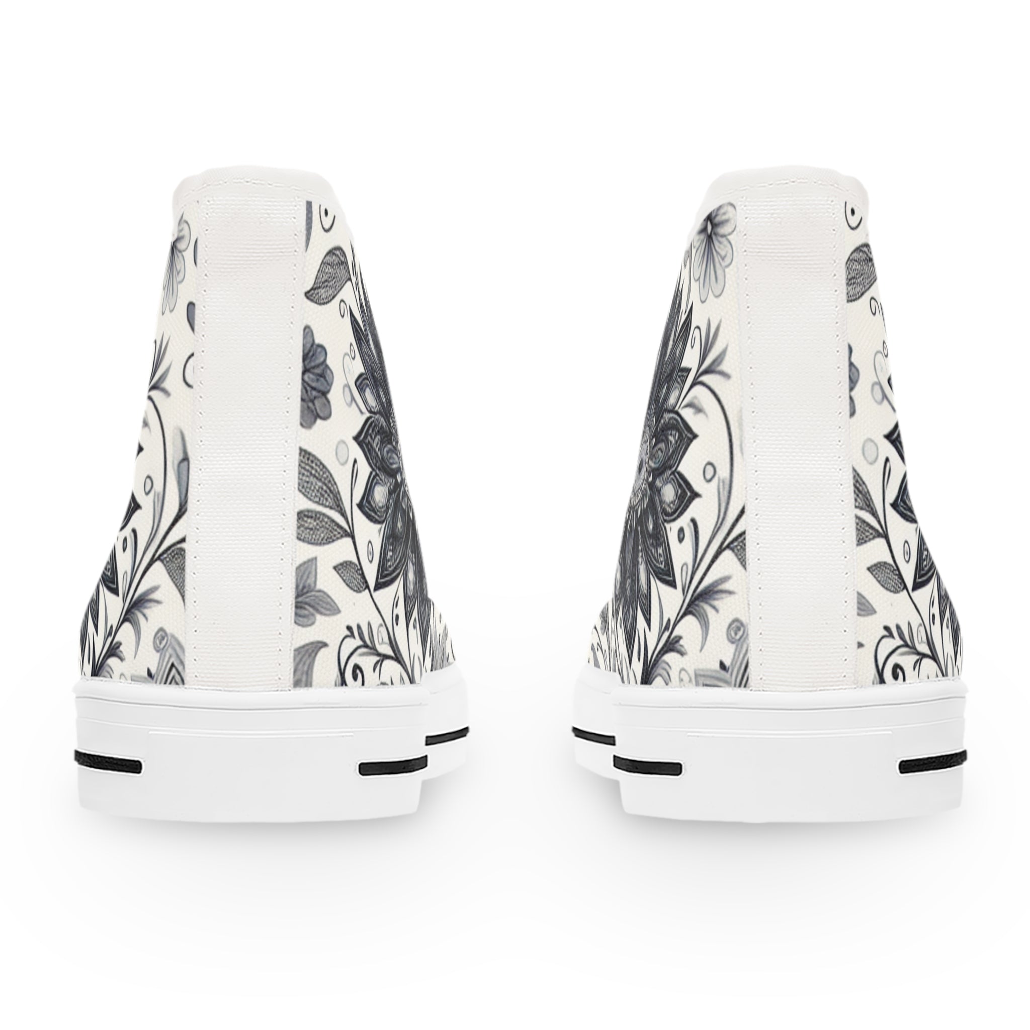 Elegant Floral Women's High Top Sneakers | Stylish Footwear for All Occasions, Casual Wear, Unique Gifts, Trendy Sneakers, Fashion Footwear