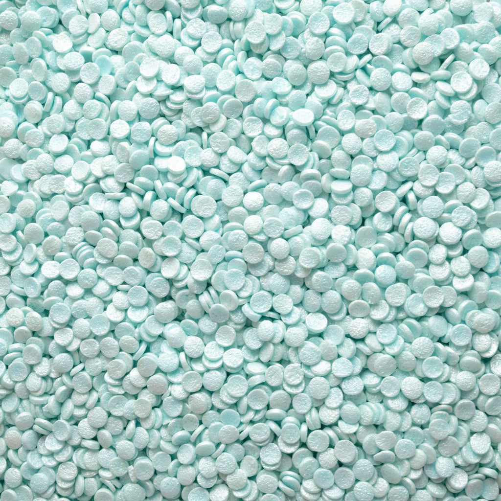 Oasis Supply Baby Shower Sprinkles & Sugar Shapes. Edible Decorations for Cakes, Cupcakes, and Cookies. Gender Reveal, Boy, Girl, and Neutral Party Baking Decorations (Pearl Quins - Blue)