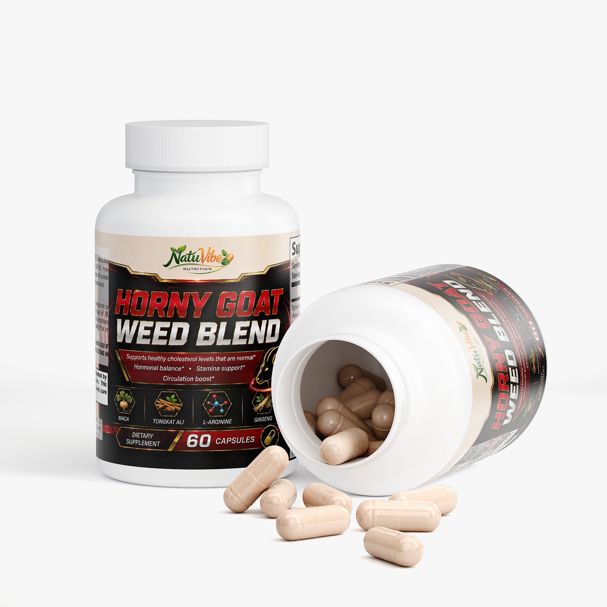 Horny Goat Weed Blend™ – Maca, Tongkat Ali & L-Arginine | Sexual Health, Stamina & Libido Support | 60 Caps