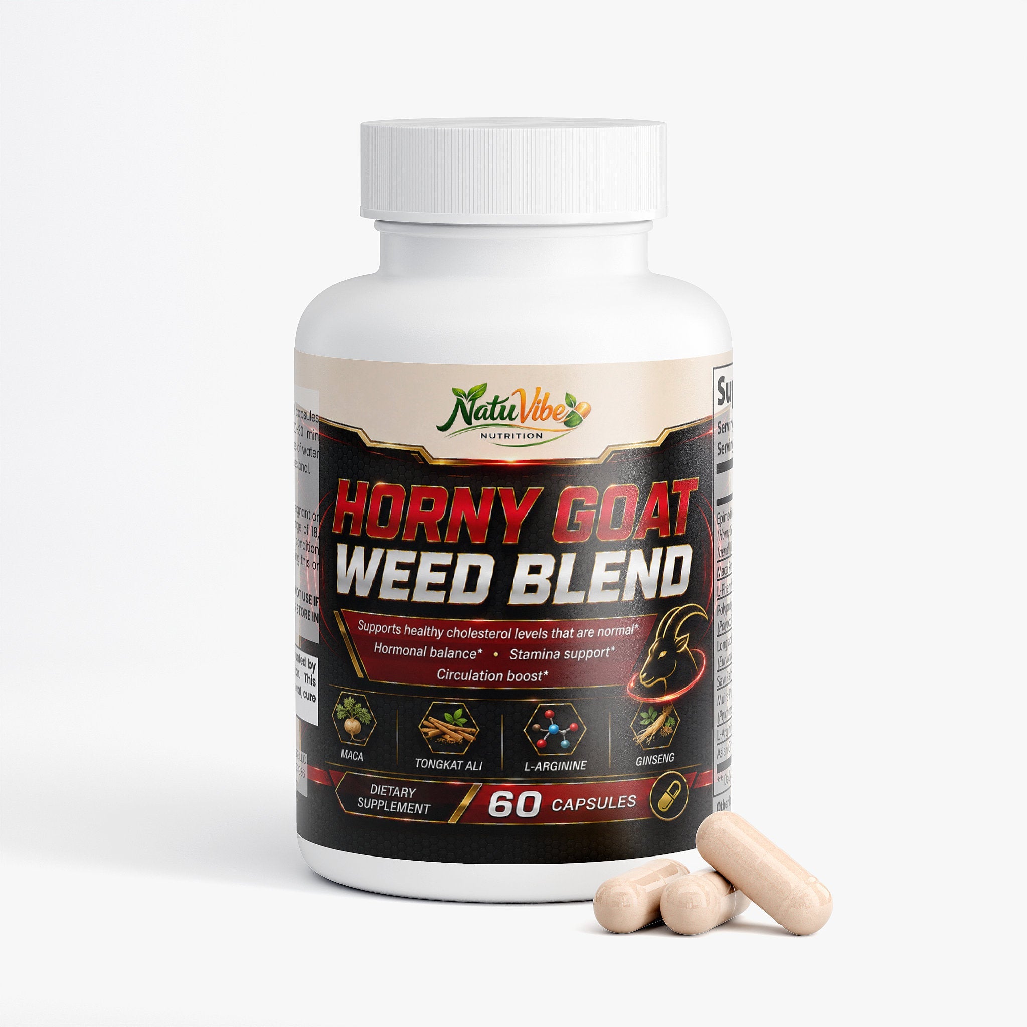 Horny Goat Weed Blend™ – Maca, Tongkat Ali & L-Arginine | Sexual Health, Stamina & Libido Support | 60 Caps