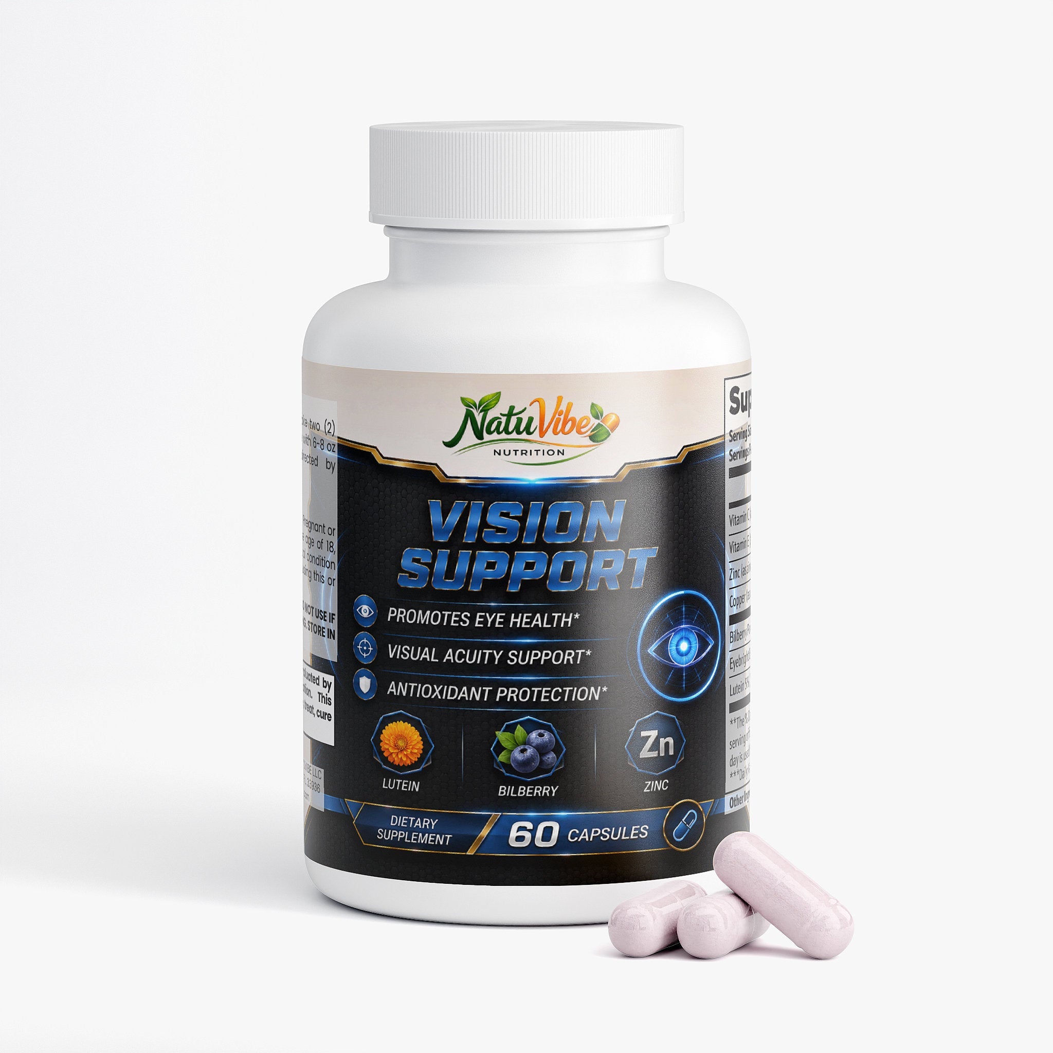 Eye Health Supplement 30 days supply – Lutein, Bilberry & Eyebright for Clear Vision & Antioxidants