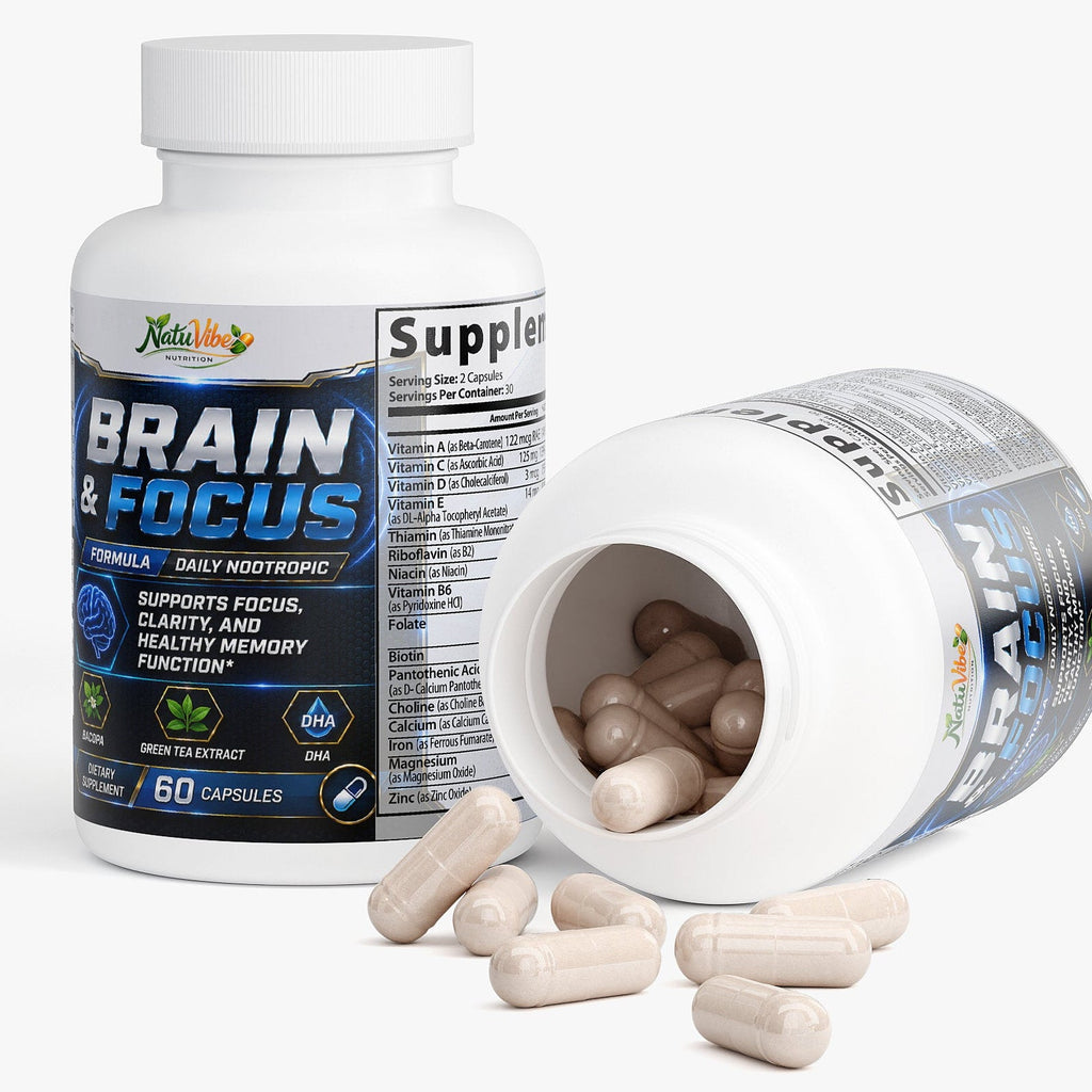 Brain & Focus Formula 60 Caps – Nootropic Brain Support for Memory & Energy