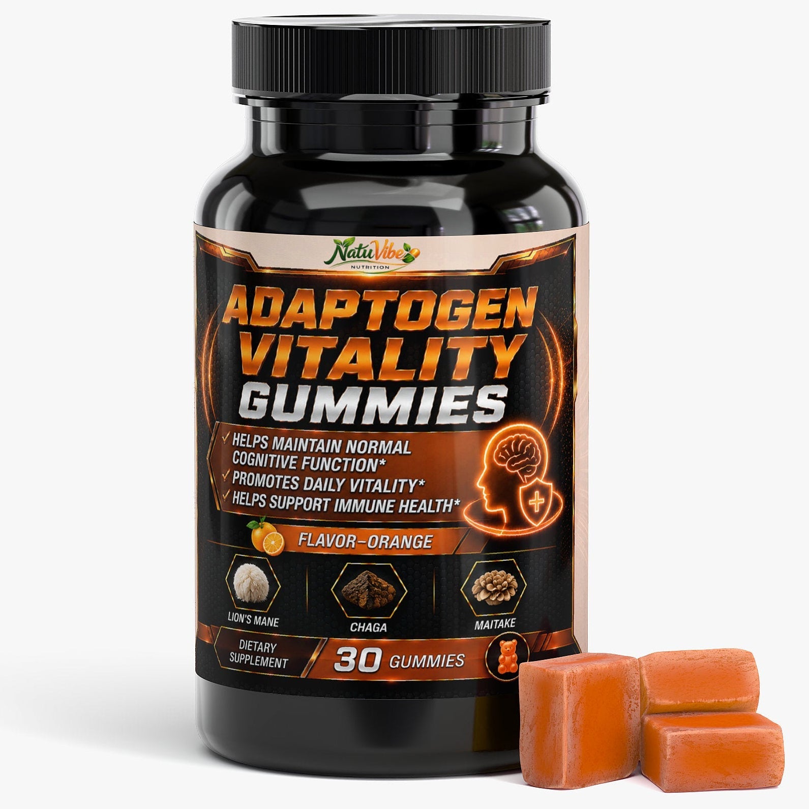 Adaptogen Vitality Gummies 30 Gummies – Lion’s Mane Mushroom Blend