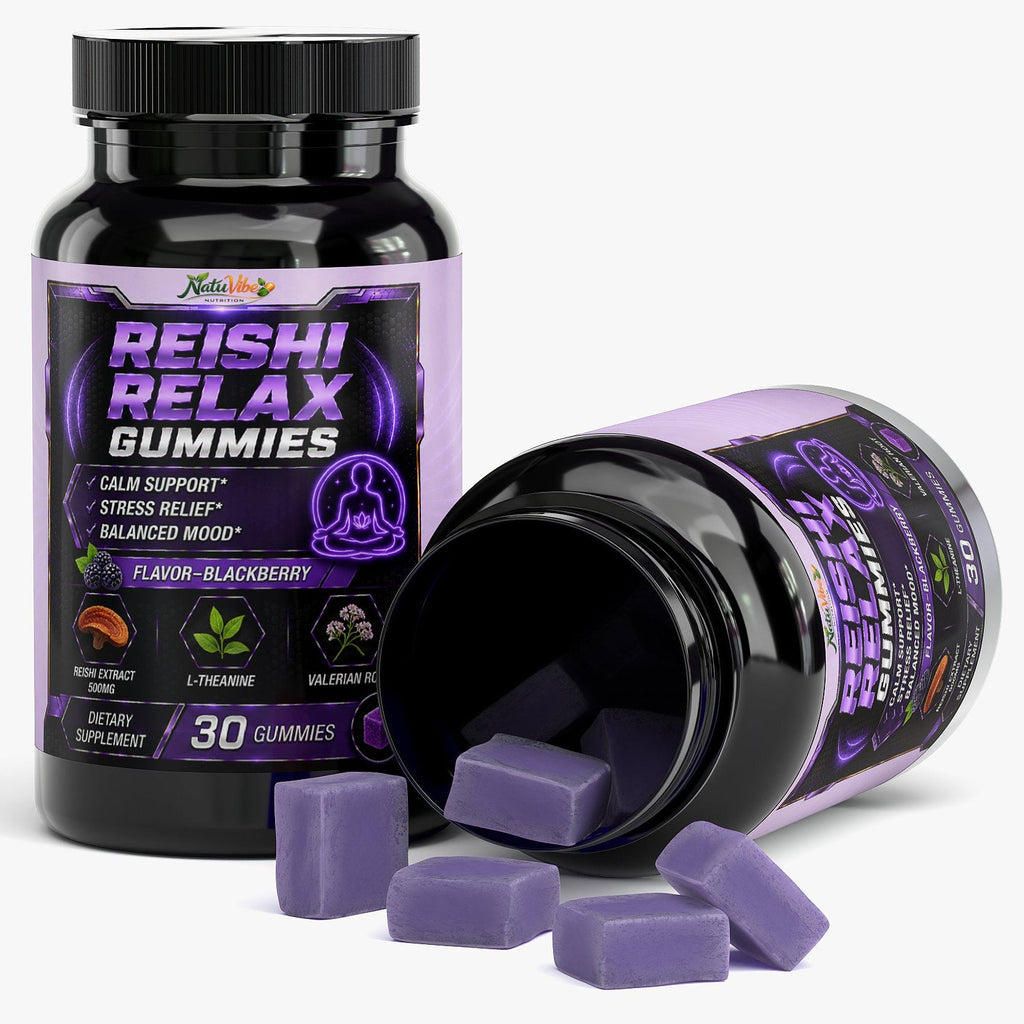 Reishi Relax Gummies 30 days supply - Calm support, Stress relief, Balanced mood