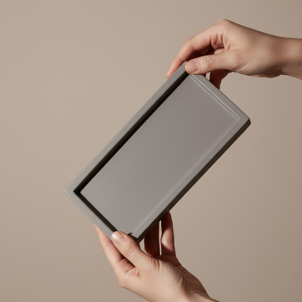 Classic set of Shabbat Candle Holders and a designed concrete tray - Timeless Glow Series