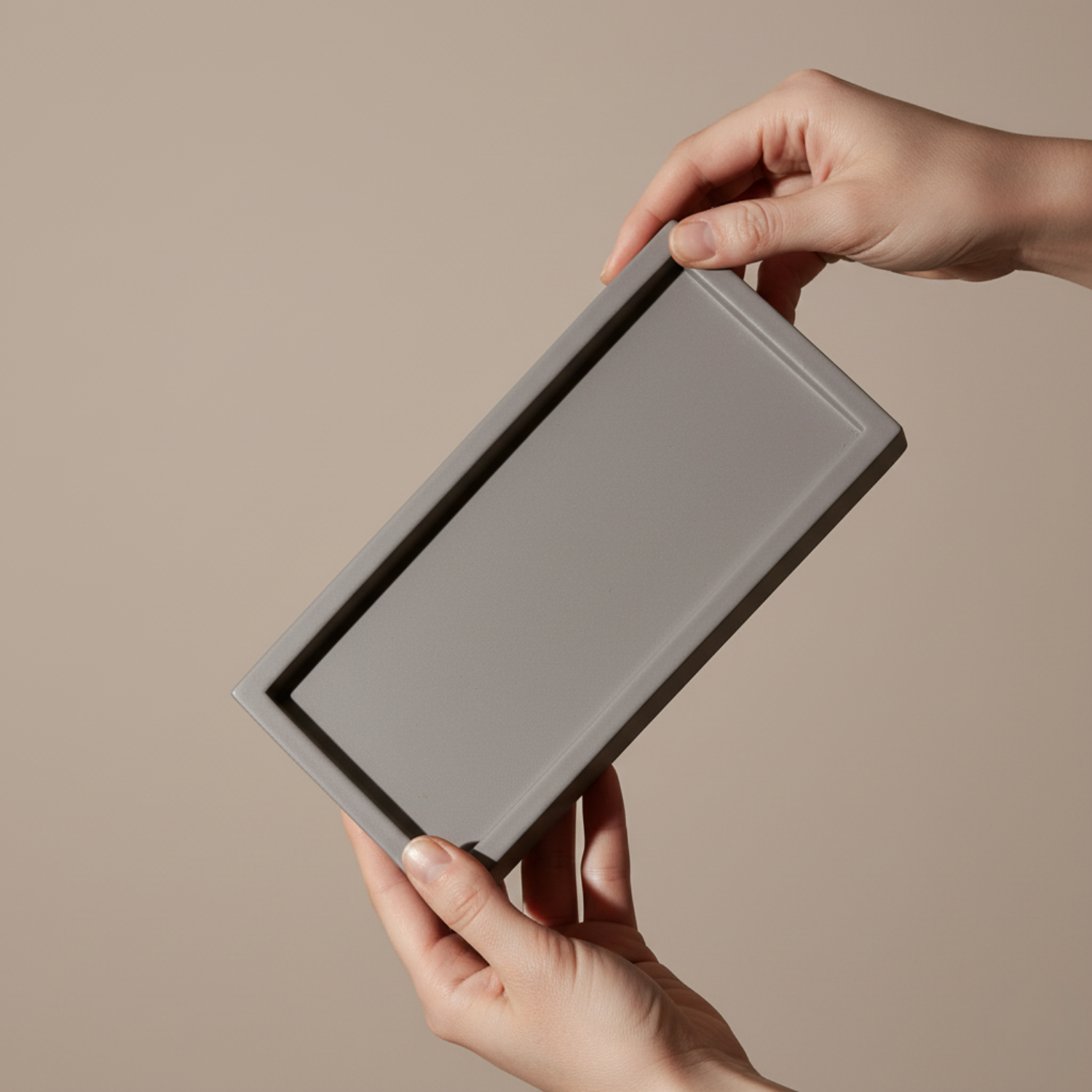 Classic set of Shabbat Candle Holders and a designed concrete tray - Timeless Glow Series