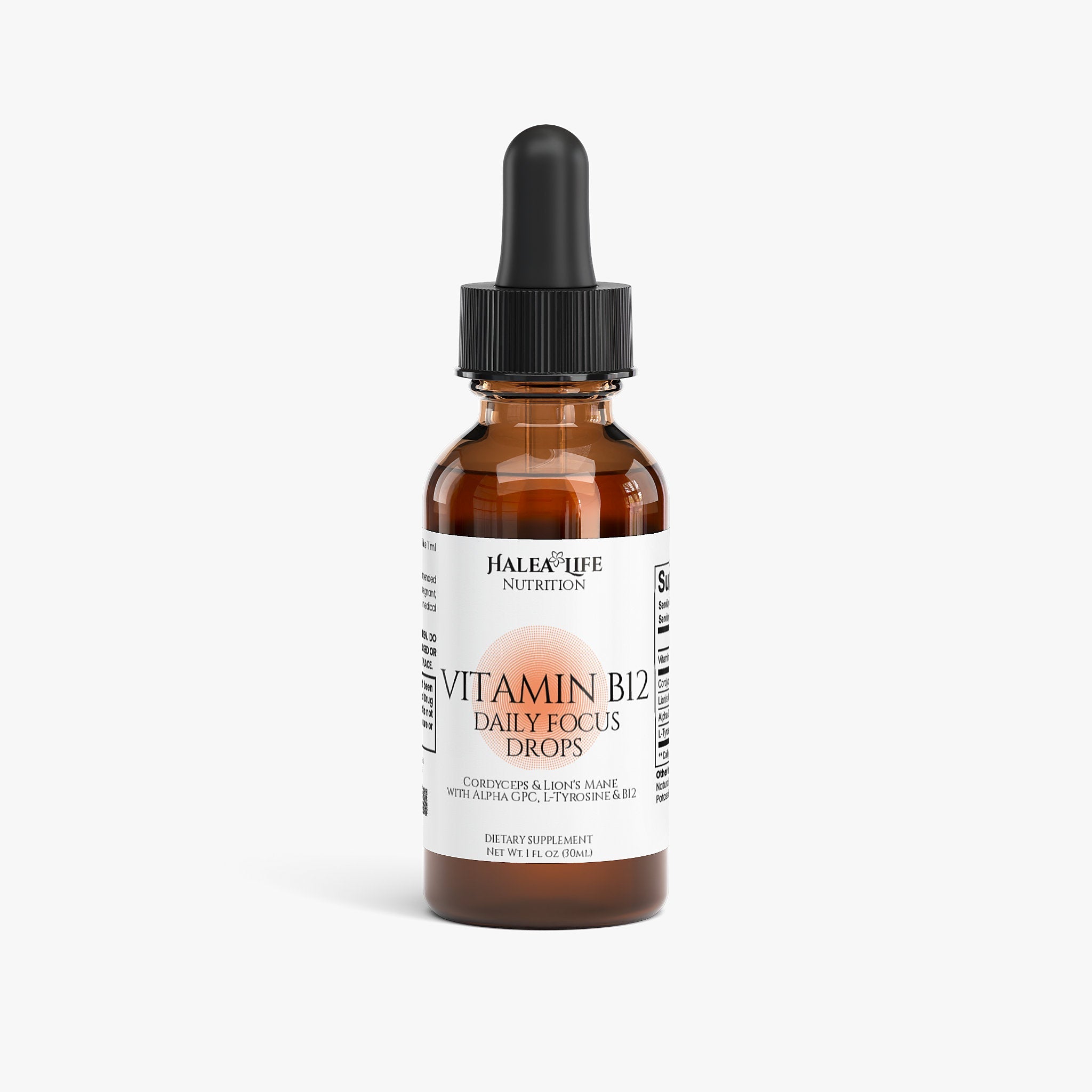 Vitamin B12 Daily Focus Drops with Lion’s Mane, Cordyceps & Alpha GPC