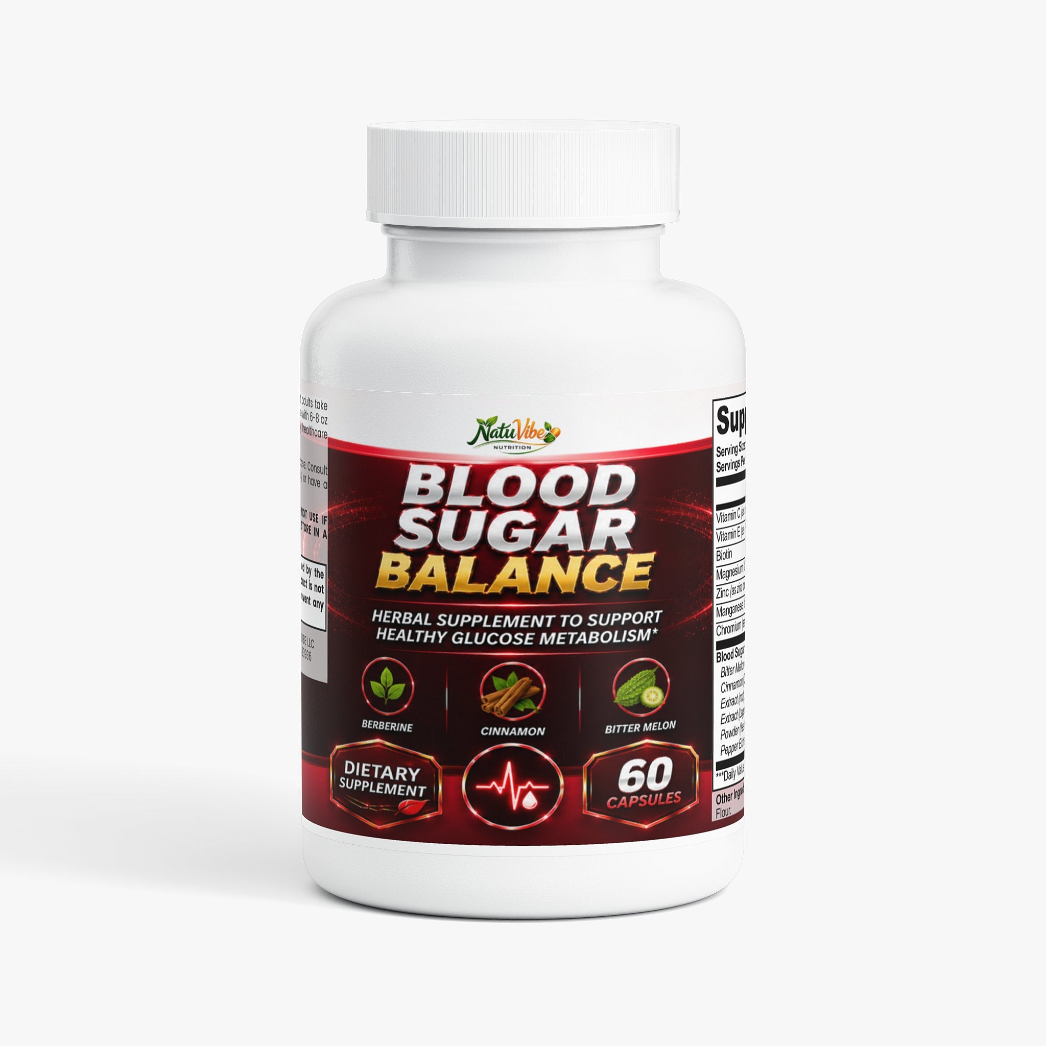 Blood Sugar Advanced Balance Glucose Support Supplement, 60 Vegetarian Capsules