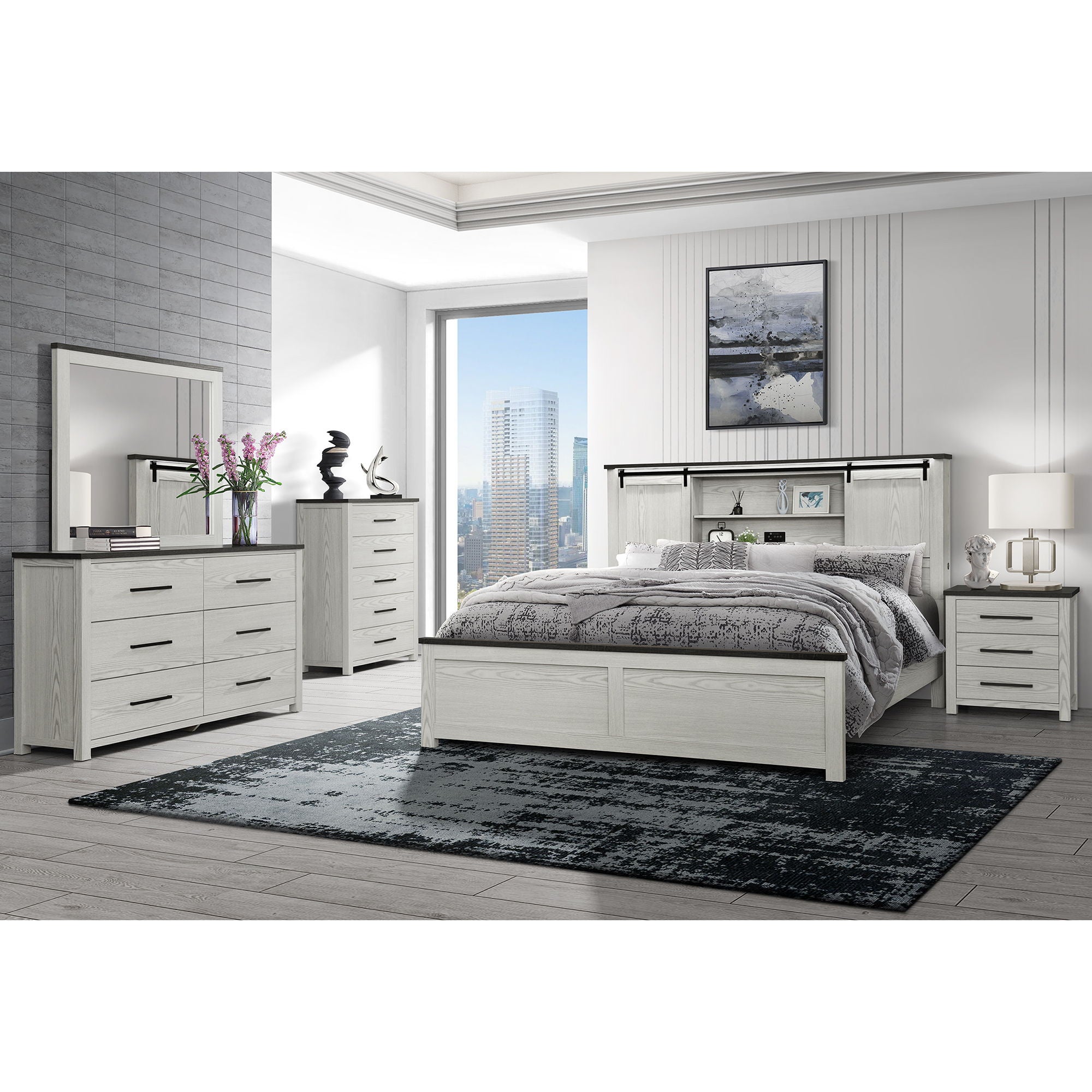 Avery - Mirror With Sleek Frame Large Scale Mirror For Dresser - Beige