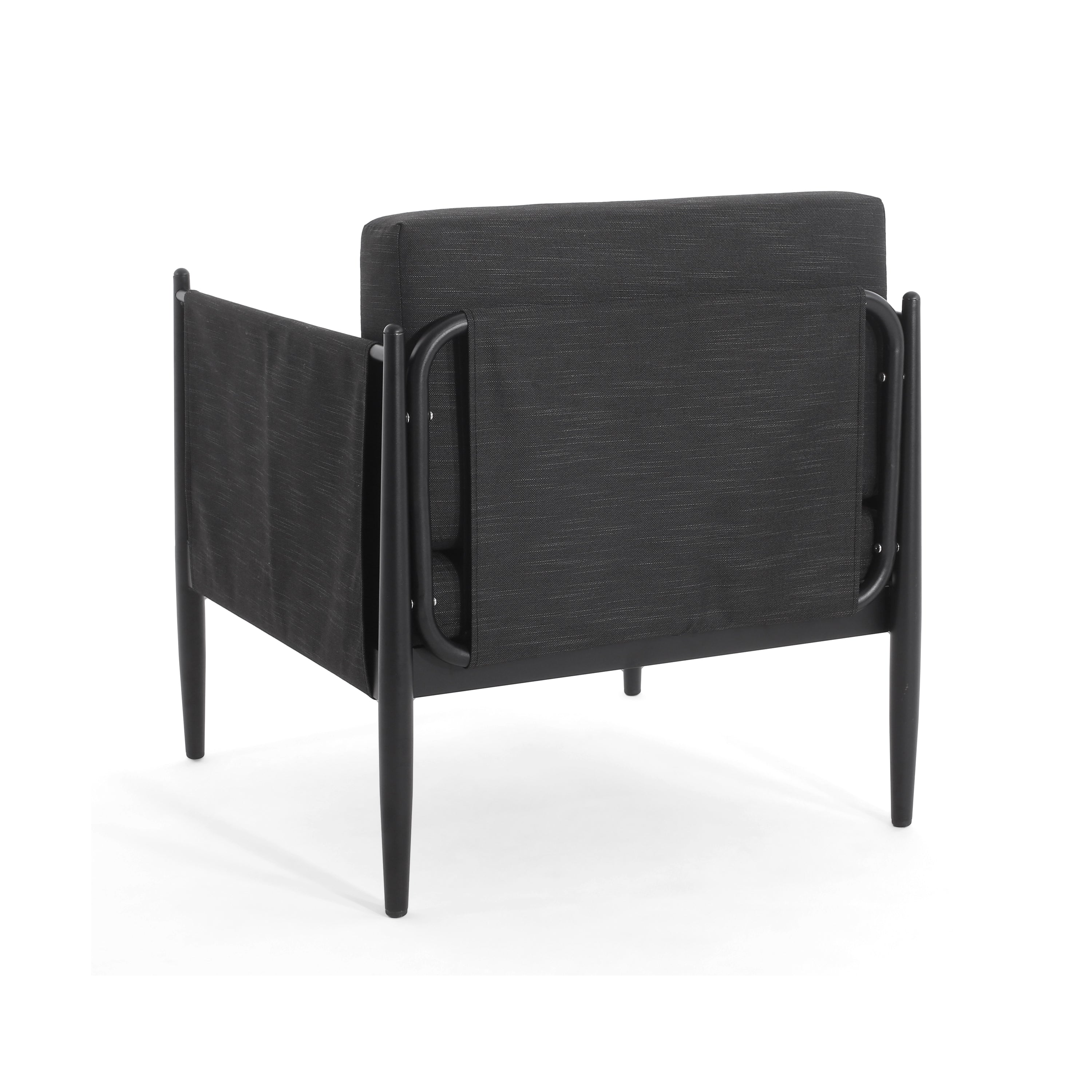 Dawson Outdoor Patio 2pcs Black Aluminum Club Chair Set with Water-Resistant