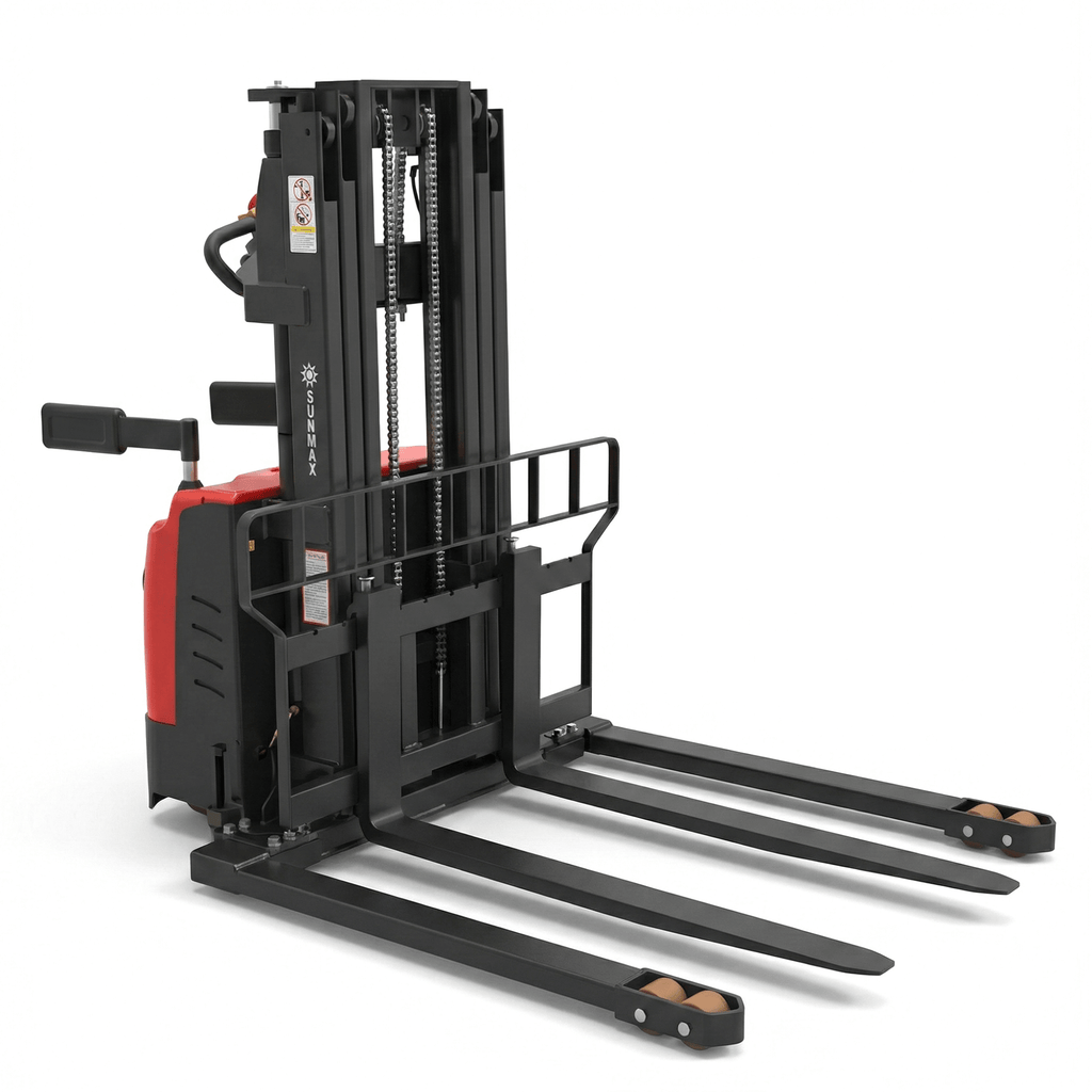 PS3300FEAS-3M Full-Electric Straddle Pallet Stacker – 3,300 lb Capacity, 118" Lift, Adjustable Legs
