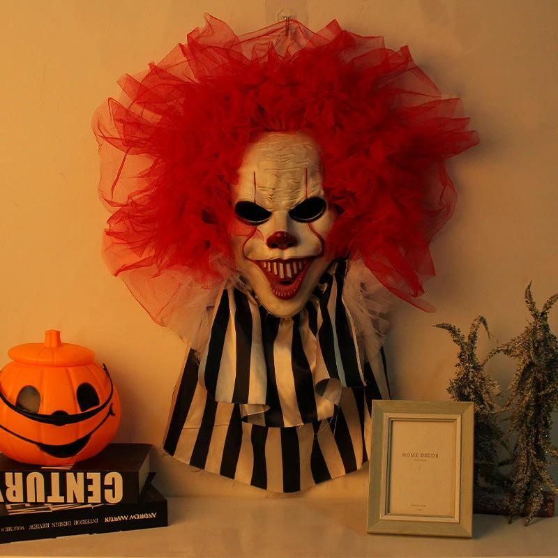 Spooktacular Halloween Horror Clown Wreath - Frightful Door Decor!