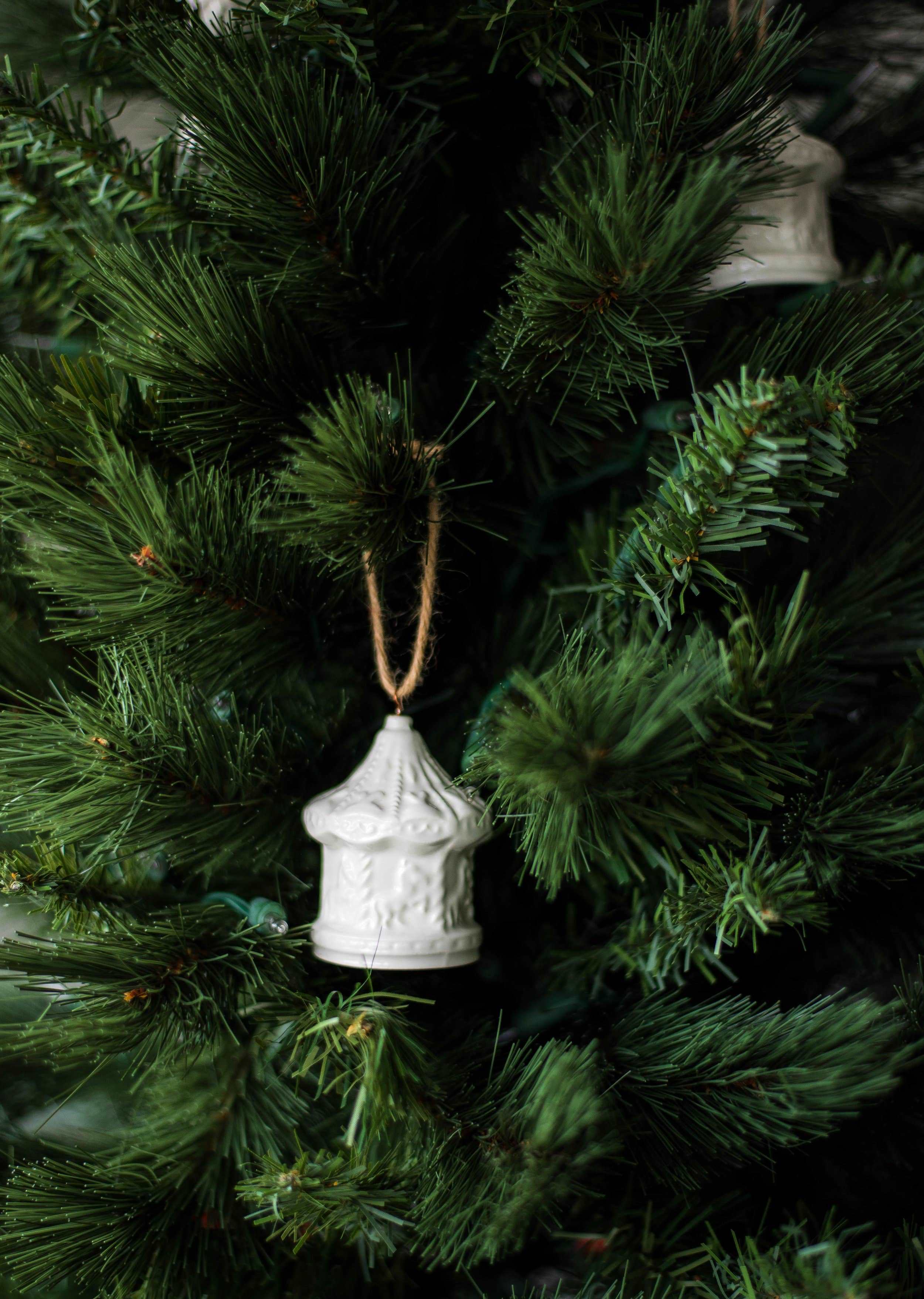Handmade Porcelain Christmas Ornaments: Train Car
