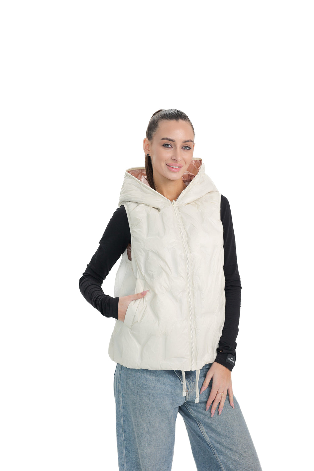 ⇆ Reversible Light Insulated Vest Powder | Ivory