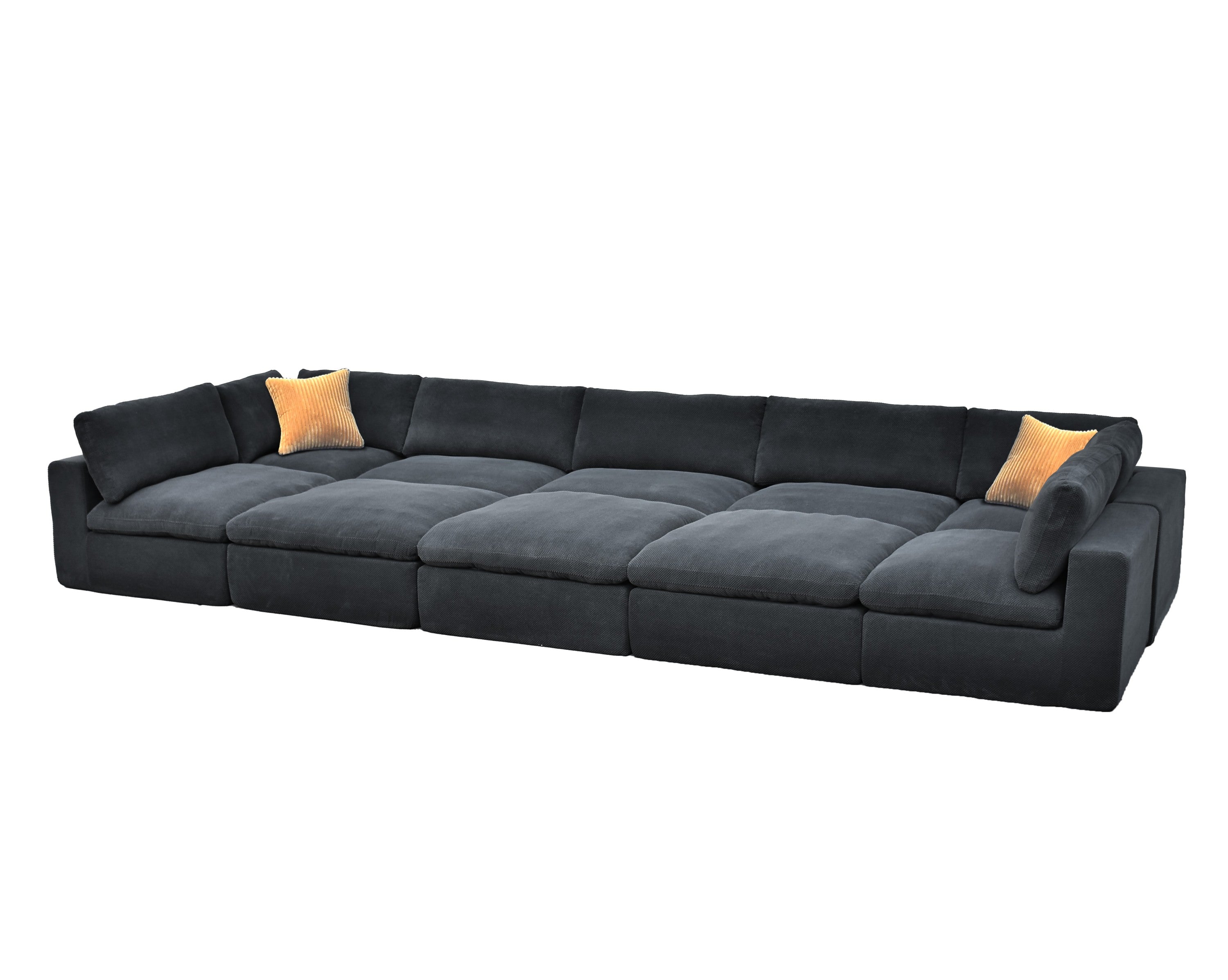 Sectional Sofa Modular Polyester Dark Gray 10 Seat