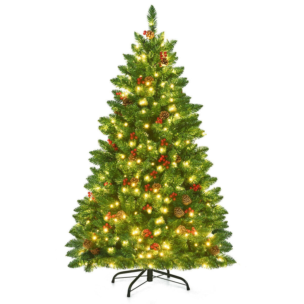 4.5 Feet Pre-lit Hinged Christmas Tree with 300 LED Lights