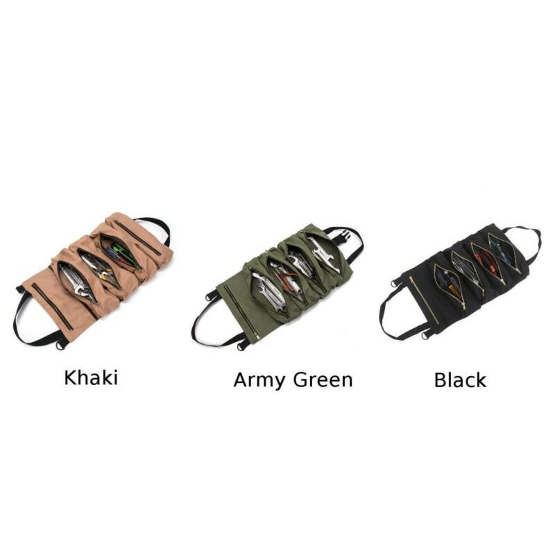 Multifunctional roll up hanging canvas storage bag