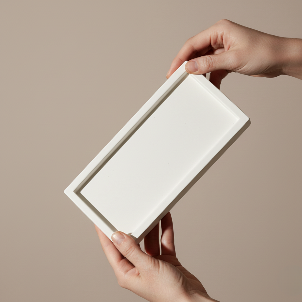 Traditional Shabbat Candle Holders with Contemporary Concrete Tray - Timeless Glow Series