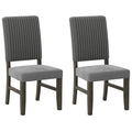 Dining Chair Set of 2 Mid-Century Modern Velvet Fabric Upholstered Chairs-Grey