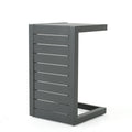 Outdoor C-Shape Side Table Aluminum Gray 14.5x15x24