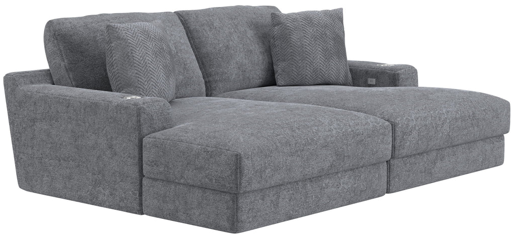Cozy - 2 Piece Double Wide Chaise With USB Charging Ports